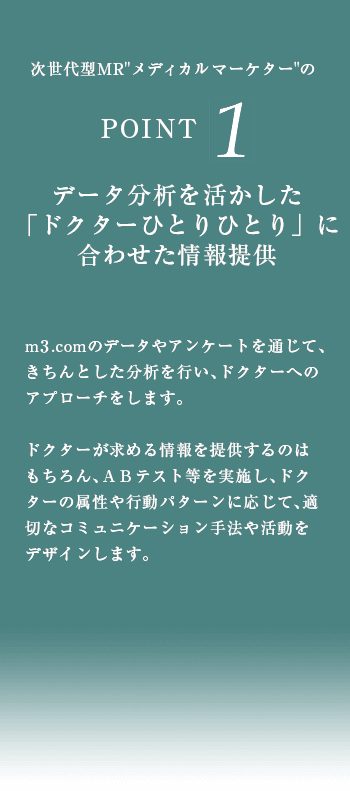 医師一人ひとりに合わせた情報提供